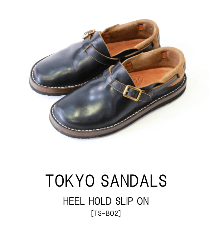 トーキョーサンダル 【TOKYO SANDALS】 HEEL HOLD SLIP ON ヒールホールドスリッポン CROW BLACK