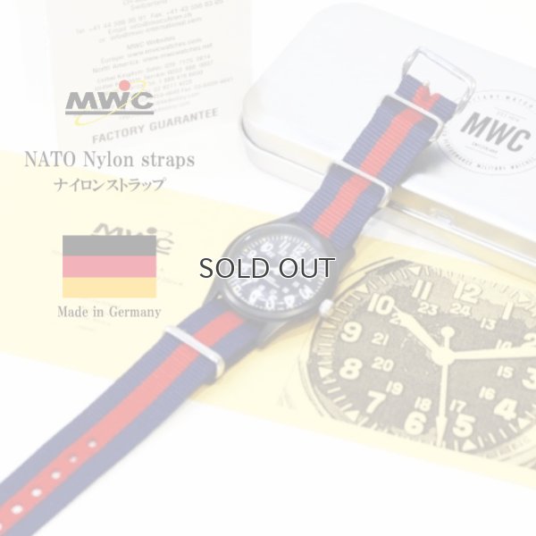 画像1: MWC NATO Nylon straps ナイロンストラップ 18mm ネイビーレッド 