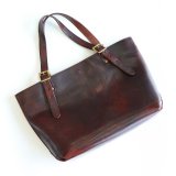  Aging sample   vasco  LEATHER TRAVEL TOTE BAG MEDIUM  BROWN 