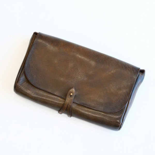 画像1:  Aging sample   vasco  LEATHER 3WAY CLUTCH BAG  OLIVE