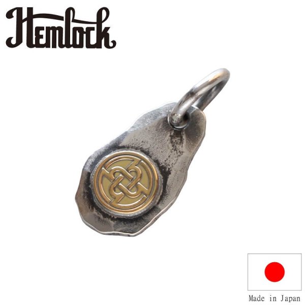 画像1: hemlock  ヘムロック  Teardrop logo metal K18 point ティアドロップ ロゴメタル トップ ゴールド 