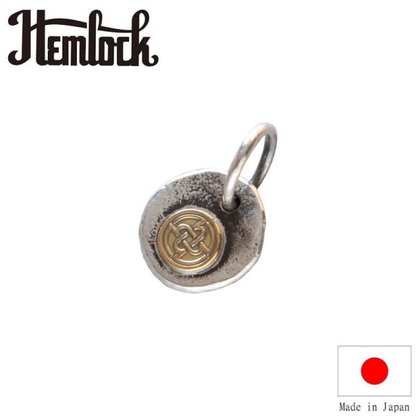 画像1: hemlock  ヘムロック  H circle logo metal Small K18point  ロゴ メタル トップ スモール ゴールド 