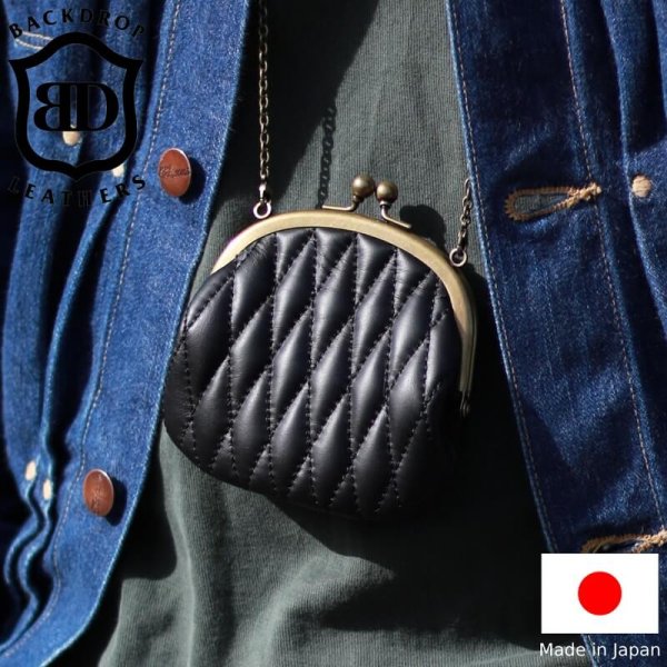画像1: BACKDROP Leathers  バックドロップレザーズ  GM WALLET w/chain  がま口ウォレット チェーン付き 