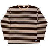 【2月納品予定】 WORKERS  ワーカーズ  Border T, Long Sleeve, c#C/ Black x Beige 