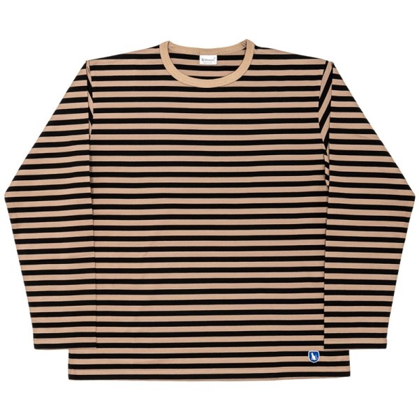 画像1: 【2月納品予定】 WORKERS  ワーカーズ  Border T, Long Sleeve, c#C/ Black x Beige 