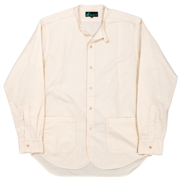 画像1: 【3月納品予定】 WORKERS  ワーカーズ  Band Collar Shirt, Ecru Shirt Cloth 