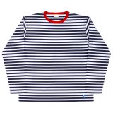 【2月納品予定】 WORKERS  ワーカーズ  Border T, Long Sleeve, c#B/Trim Red x White x Navy 
