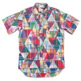 【5月納品予定】 WORKERS  ワーカーズ  Modified Short Sleeve BD, Triangle Patchwork Madras 
