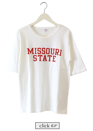 パインツリーコー PINE TREE CO. MISSOURI STATE 5分袖 FOOTBALL Tee フットボールTee