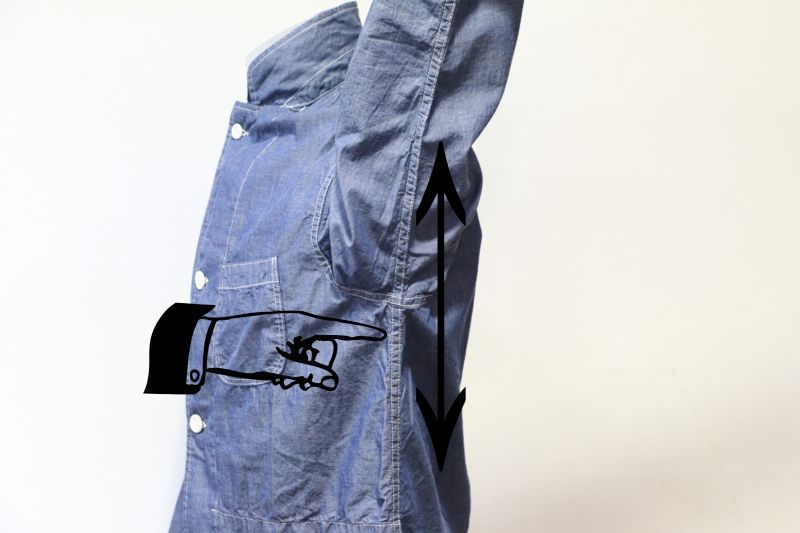 WORKERS ワーカーズ Sack Coat, Lt Chambray サックコート ライトシャンブレー