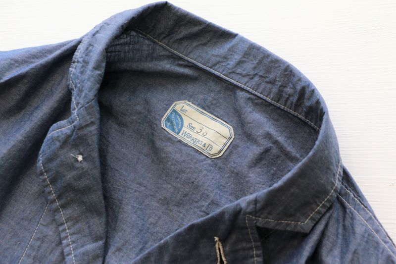 WORKERS ワーカーズ Sack Coat, Lt Chambray サックコート ライトシャンブレー
