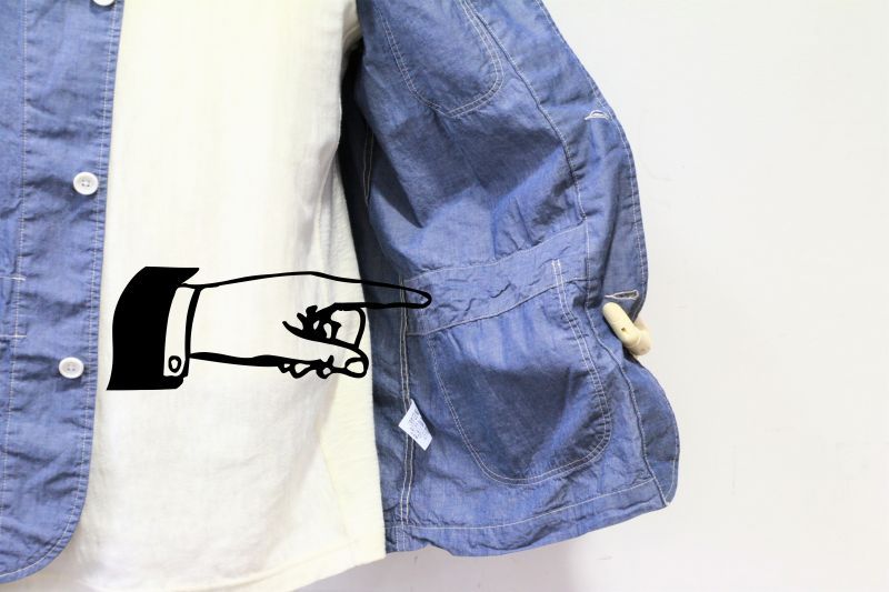 WORKERS ワーカーズ Sack Coat, Lt Chambray サックコート ライトシャンブレー