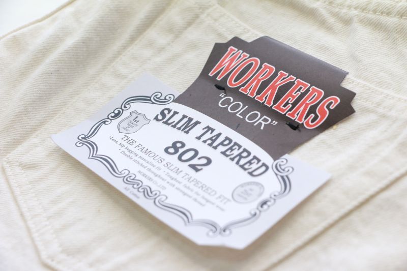 WORKERS ワーカーズ Lot 802,SlimTapered,13.75 Oz White Denim スリムテーパードジーンズ ホワイトデニム