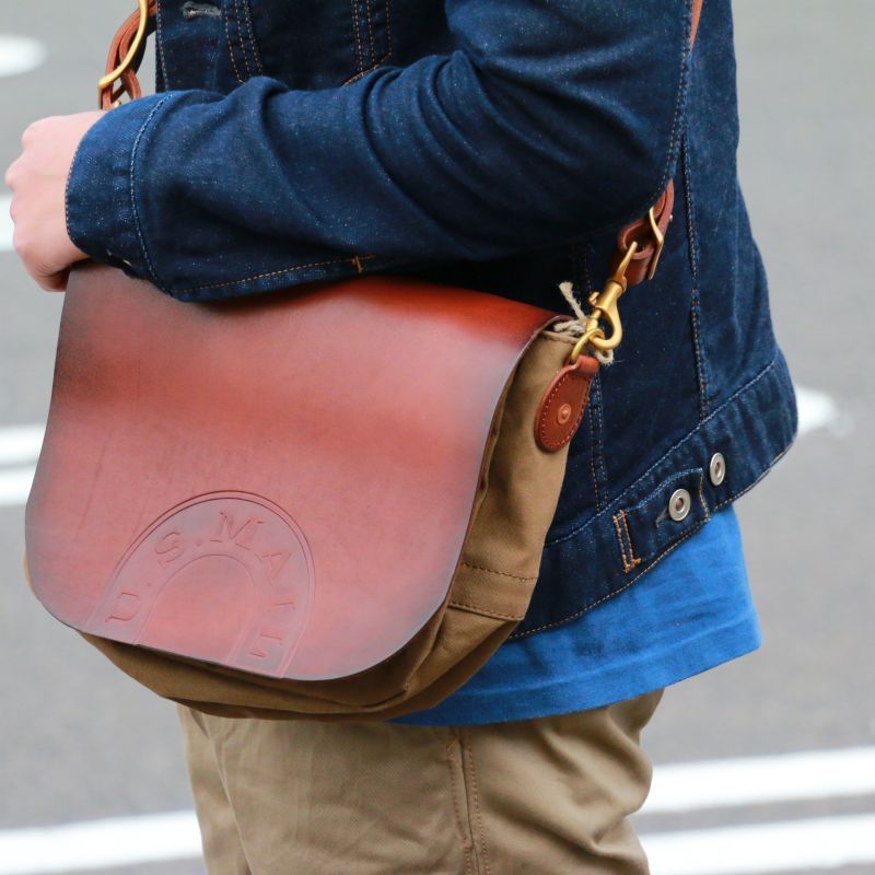 vasco ヴァスコ OILCANVAS×LEATHER MAIL BAG -SMALL キャンバス×レザー メールバッグ