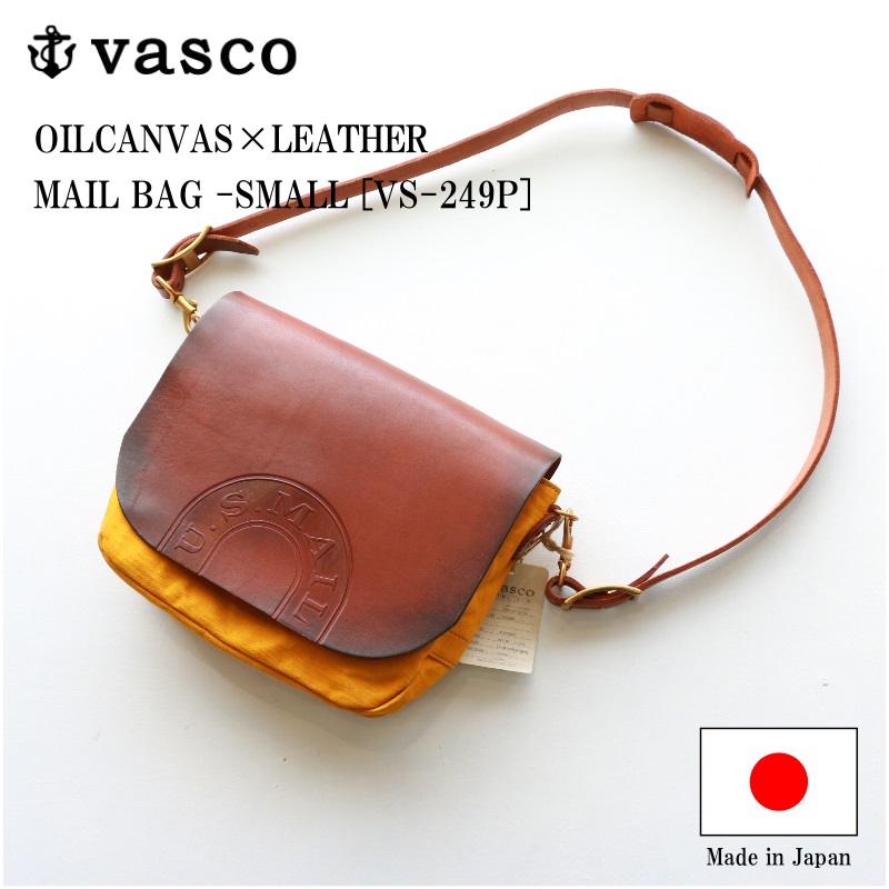 vasco ヴァスコ OILCANVAS×LEATHER MAIL BAG -SMALL キャンバス×レザー