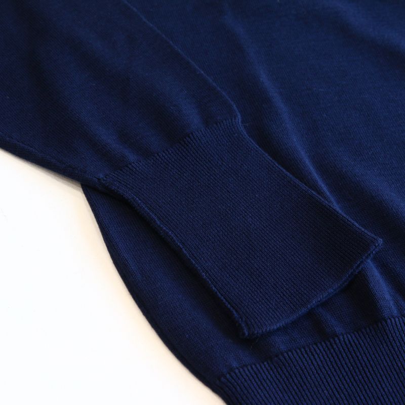 WORKERS ワーカーズ Organic Cotton Sweater, V-Neck,Navy オーガニックコットンVネックセーター ネイビー