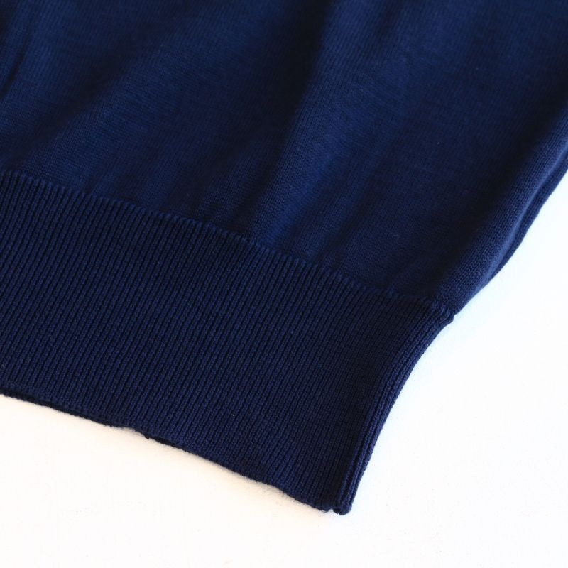 WORKERS ワーカーズ Organic Cotton Sweater, V-Neck,Navy オーガニックコットンVネックセーター ネイビー