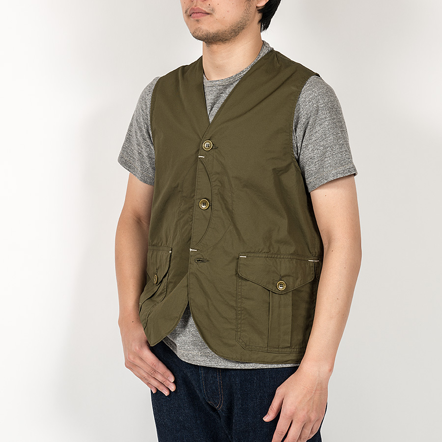 【3月入荷予定】 WORKERS<br>ワーカーズ Cruiser Vest, Olive CL Twill クルーザーベスト オリーブ