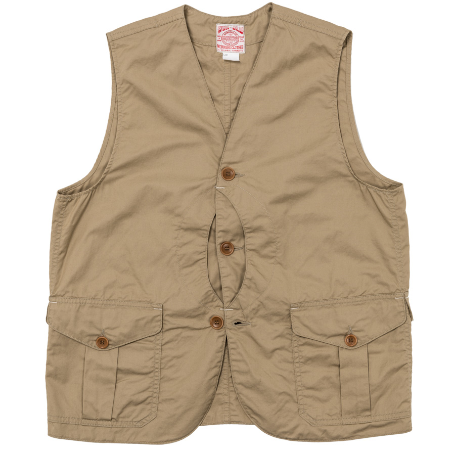 【3月入荷予定】WORKERS ワーカーズ Cruiser Vest, Beige CL Twill クルーザーベスト ベージュ