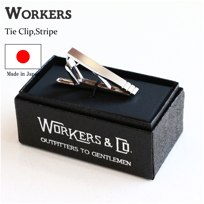 WORKERS ワーカーズ Tie Clip, Stripe タイクリップ ストライプ