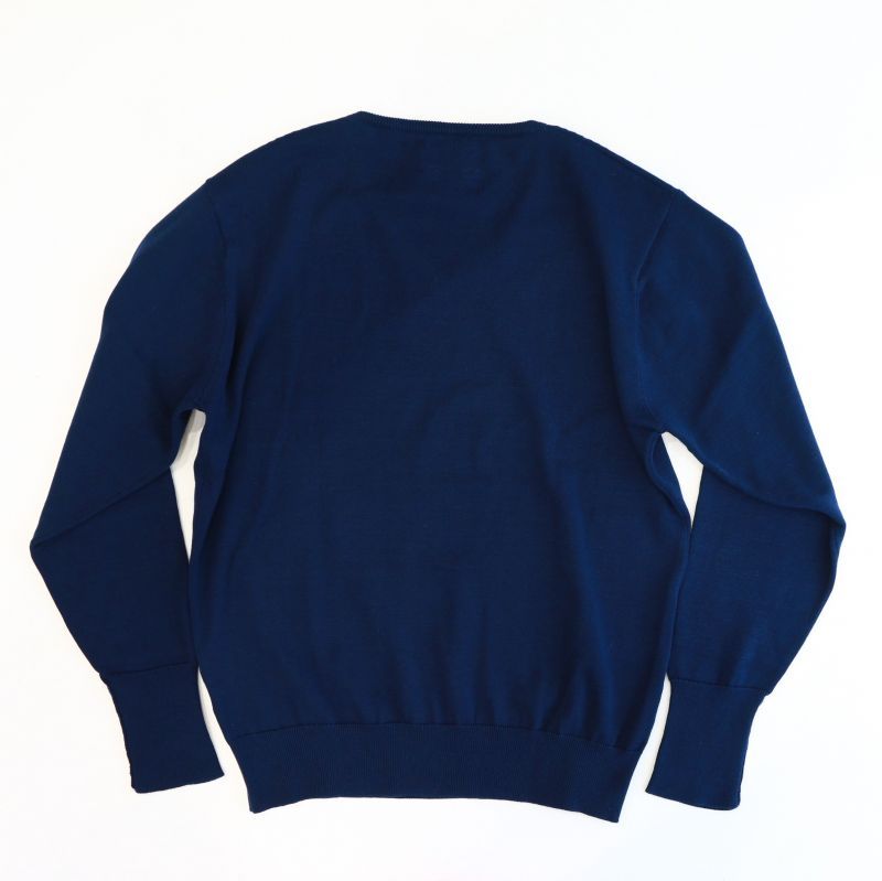 WORKERS ワーカーズ Organic Cotton Sweater, V-Neck,Navy オーガニックコットンVネックセーター ネイビー
