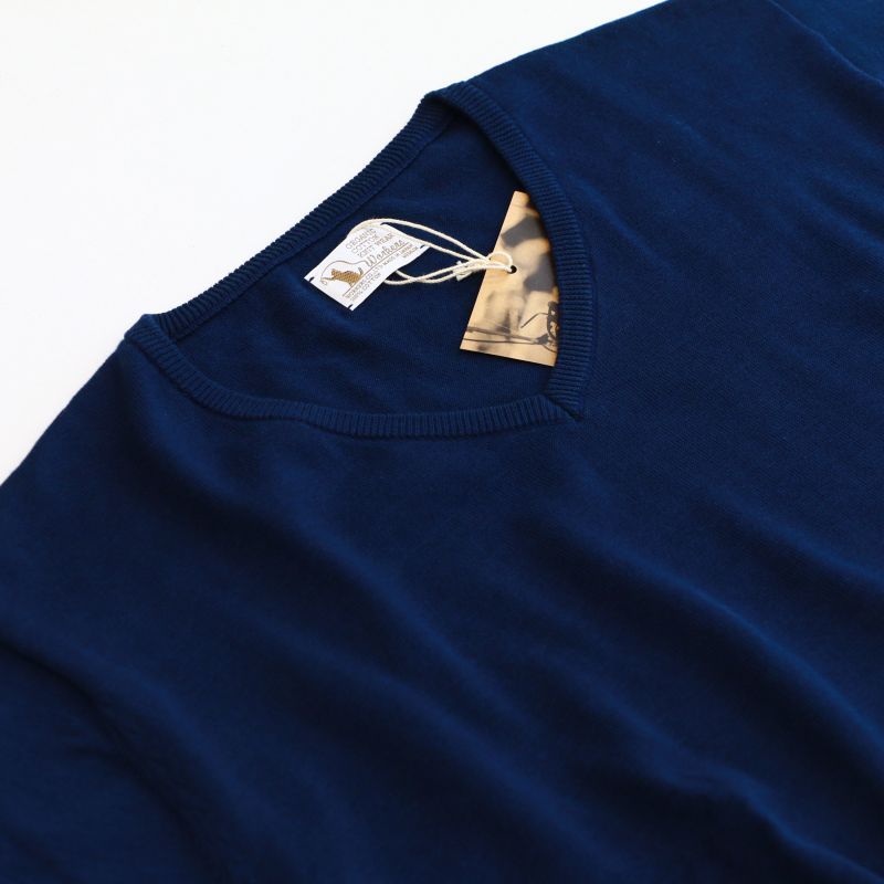 WORKERS ワーカーズ Organic Cotton Sweater, V-Neck,Navy オーガニックコットンVネックセーター ネイビー