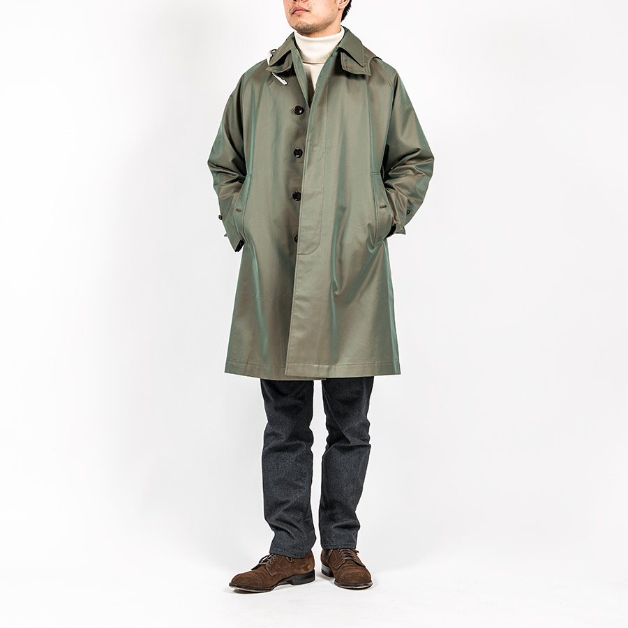 WORKERS ワーカーズ Bal Collar Coat Gabardine, Khaki バルカラーコート ギャバジン カーキ