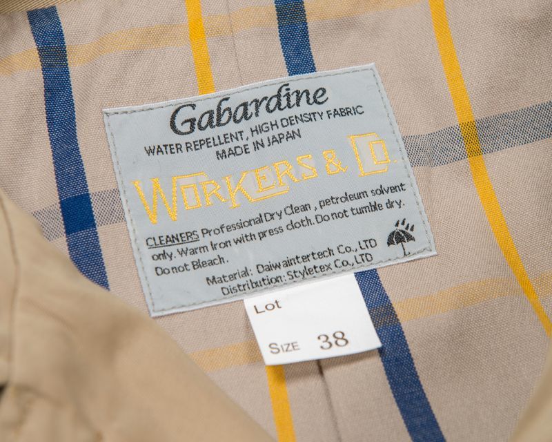 WORKERS ワーカーズ Bal Collar Coat Gabardine, Beige バルカラーコート ギャバジン ベージュ