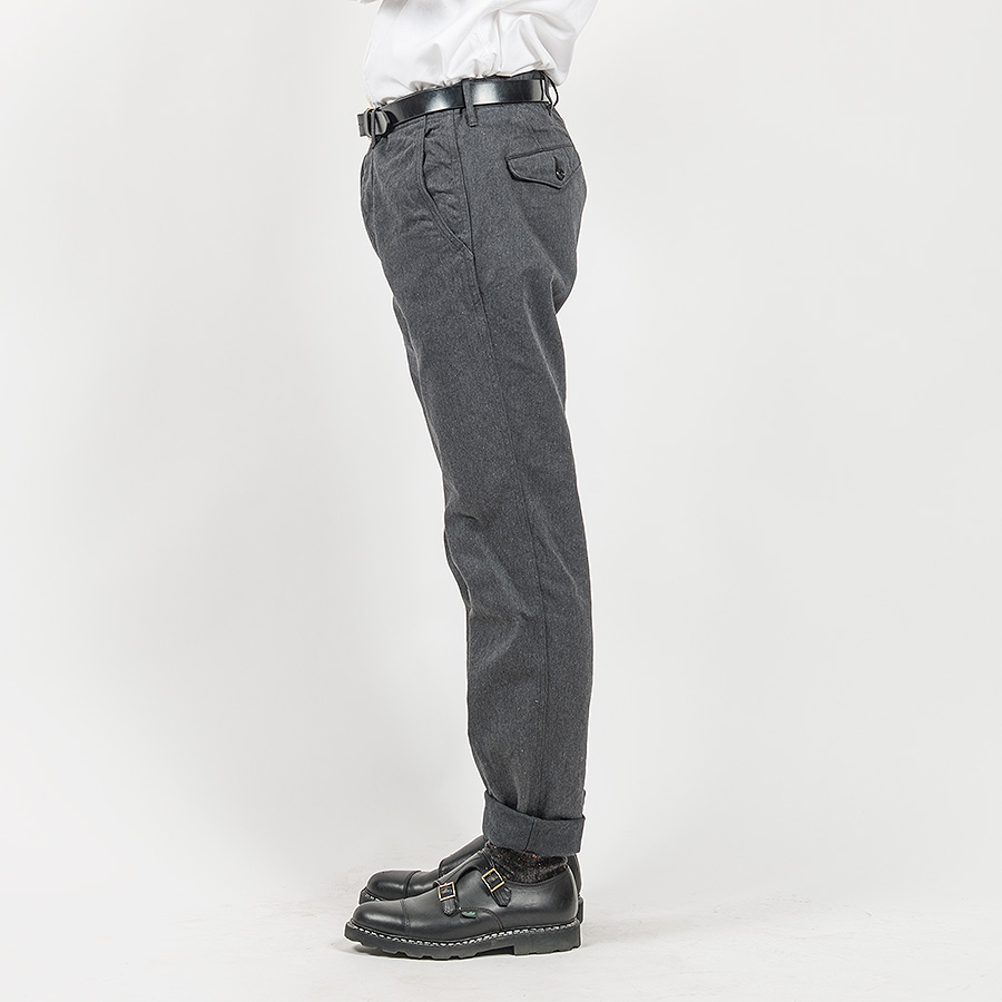 WORKERS ワーカーズ Officer Trousers, Slim, Type 2, Cotton Serge, Grey オフィサートラウザー スリムタイプ2 コットンサージグレイ