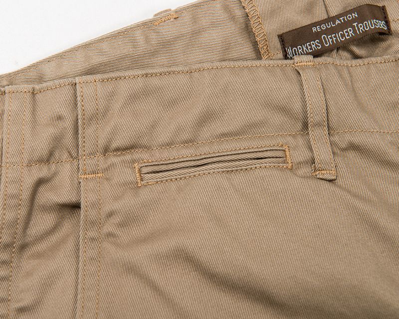 WORKERS ワーカーズ Officer Trousers, Slim, Type 2, Cotton Serge, Grey オフィサートラウザー スリムタイプ2 コットンサージグレイ