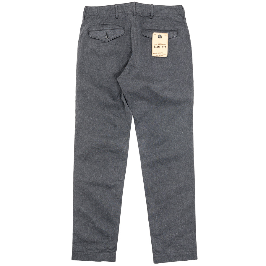 WORKERS ワーカーズ Officer Trousers, Slim, Type 2, Cotton Serge, Grey オフィサートラウザー スリムタイプ2 コットンサージグレイ