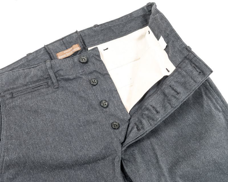 WORKERS ワーカーズ Officer Trousers, Slim, Type 2, Cotton Serge, Grey オフィサートラウザー スリムタイプ2 コットンサージグレイ