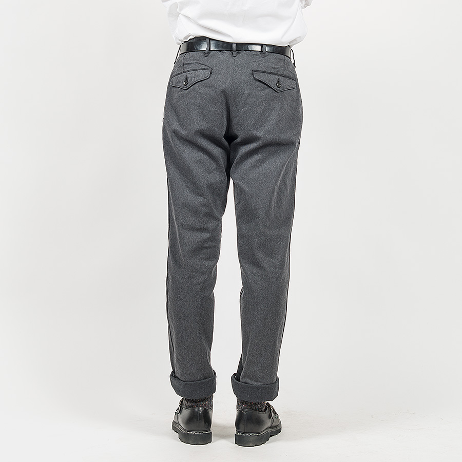 WORKERS ワーカーズ Officer Trousers, Slim, Type 2, Cotton Serge, Grey オフィサートラウザー スリムタイプ2 コットンサージグレイ