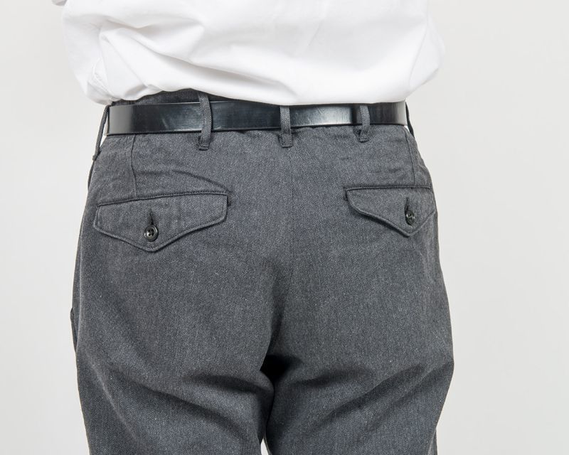 WORKERS ワーカーズ Officer Trousers, Slim, Type 2, Cotton Serge, Grey オフィサートラウザー スリムタイプ2 コットンサージグレイ
