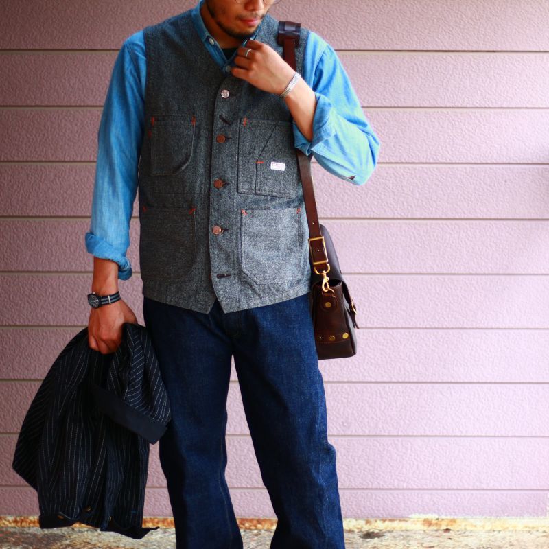 TCB jeans TCBジーンズ TABBYS VEST Covert Brown タビーズベスト コバートブラウン