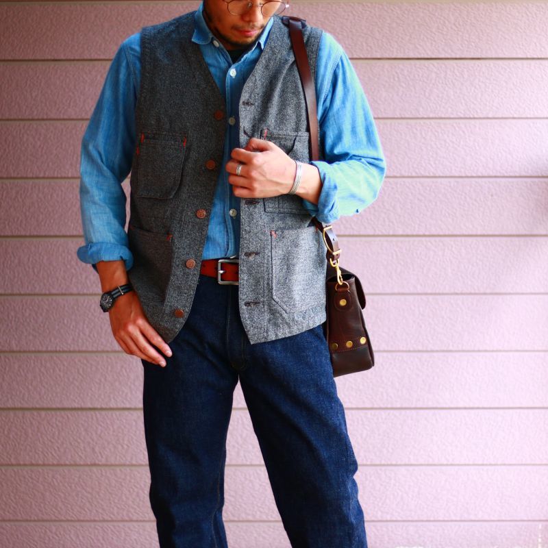 TCB jeans TCBジーンズ TABBYS VEST Covert Brown タビーズベスト コバートブラウン