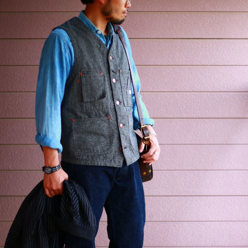 TCB jeans TCBジーンズ TABBYS VEST Covert Brown タビーズベスト コバートブラウン