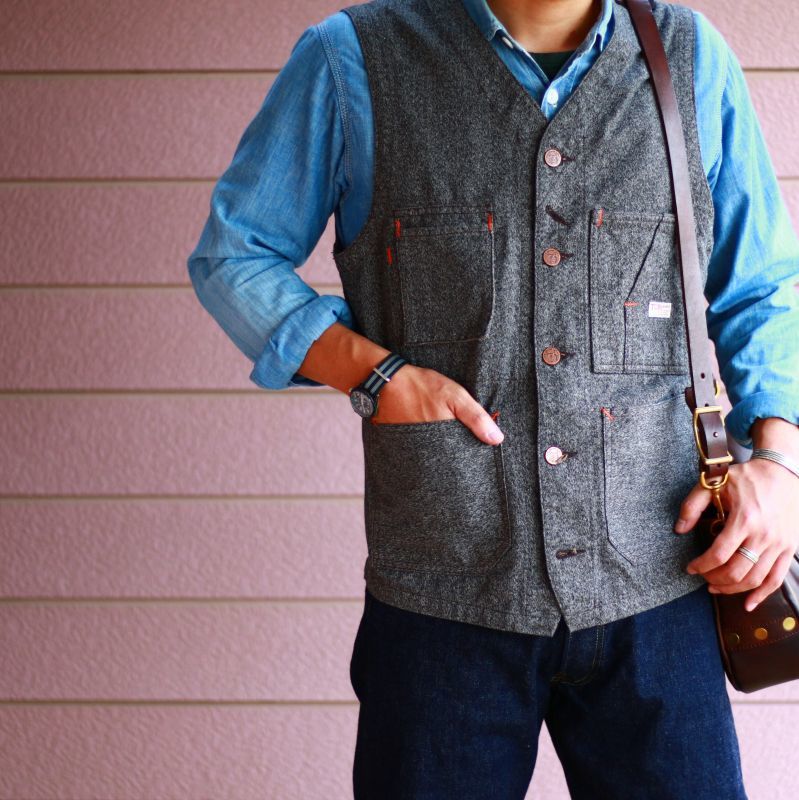 TCB jeans TCBジーンズ TABBYS VEST Covert Brown タビーズベスト コバートブラウン