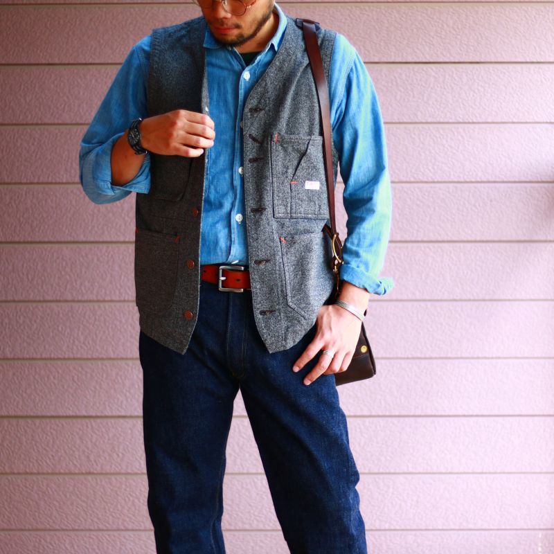 TCB jeans TCBジーンズ TABBYS VEST Covert Brown タビーズベスト コバートブラウン