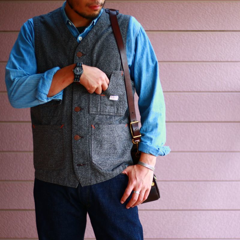 TCB jeans TCBジーンズ TABBYS VEST Covert Brown タビーズベスト コバートブラウン