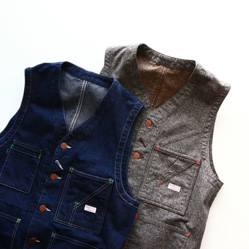 TCB jeans TCBジーンズ TABBYS VEST Covert Brown タビーズベスト コバートブラウン