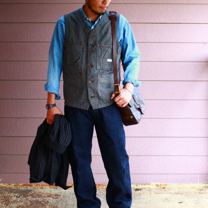 TCB jeans TCBジーンズ TABBYS VEST Covert Brown タビーズベスト コバートブラウン