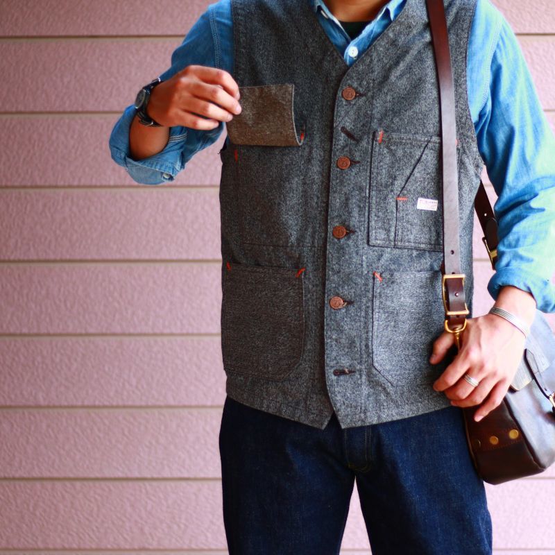 TCB jeans TCBジーンズ TABBYS VEST Covert Brown タビーズベスト コバートブラウン