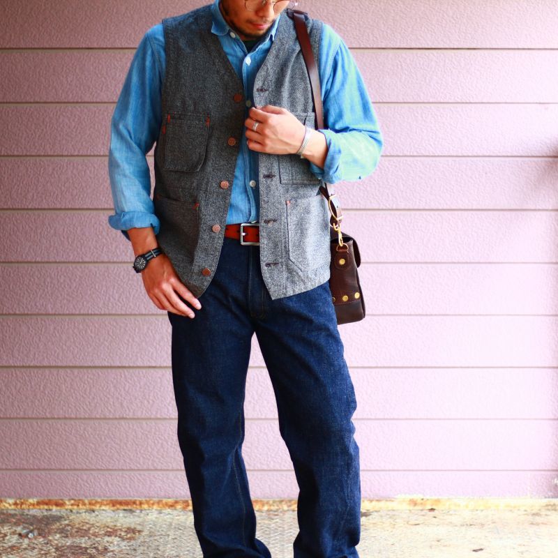 TCB jeans TCBジーンズ TABBYS VEST Covert Brown タビーズベスト コバートブラウン