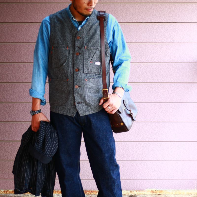 TCB jeans TCBジーンズ TABBYS VEST Covert Brown タビーズベスト コバートブラウン