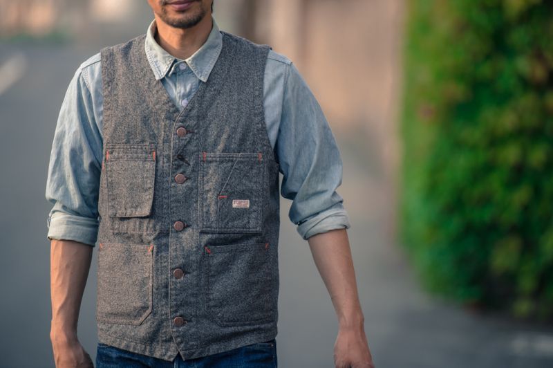 TCB jeans TCBジーンズ TABBYS VEST Covert Brown タビーズベスト コバートブラウン