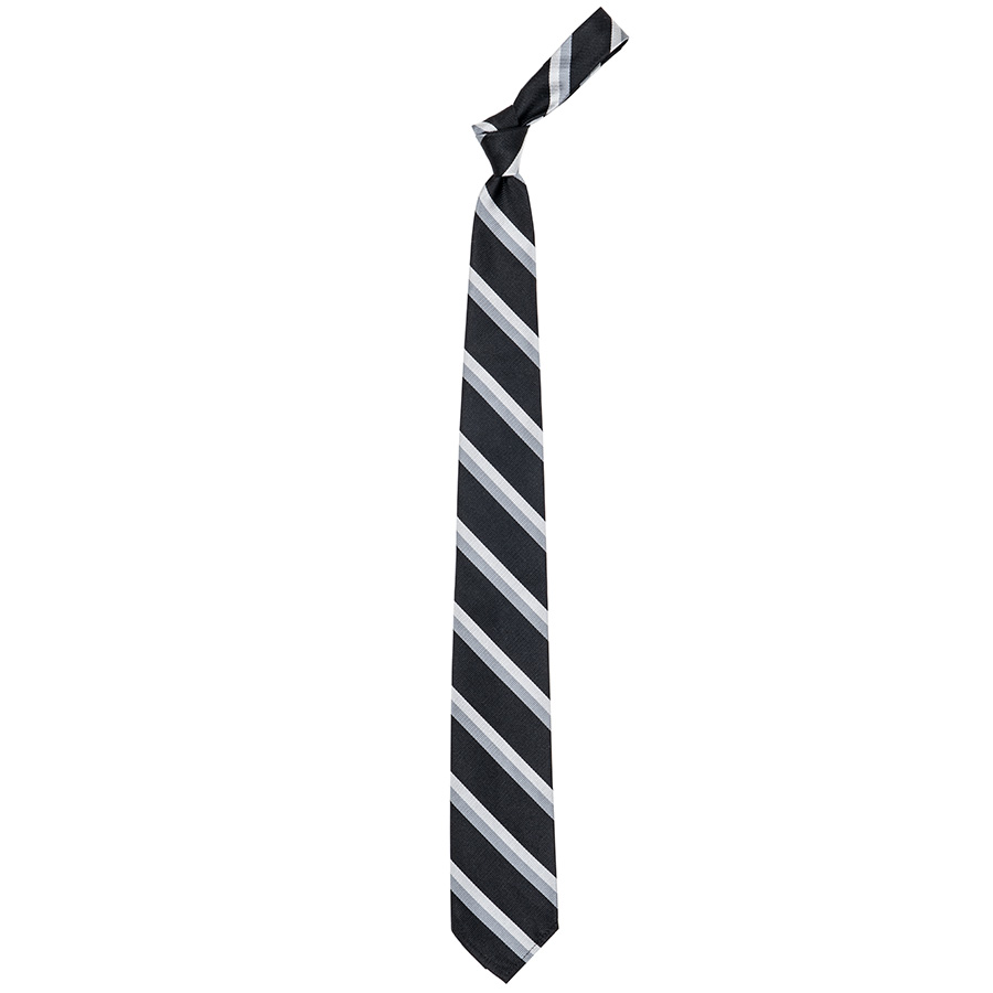WORKERS ワーカーズ Silk Repp Tie, Black-Silver-Grey シルクレップタイ ブラックシルバーグレイ