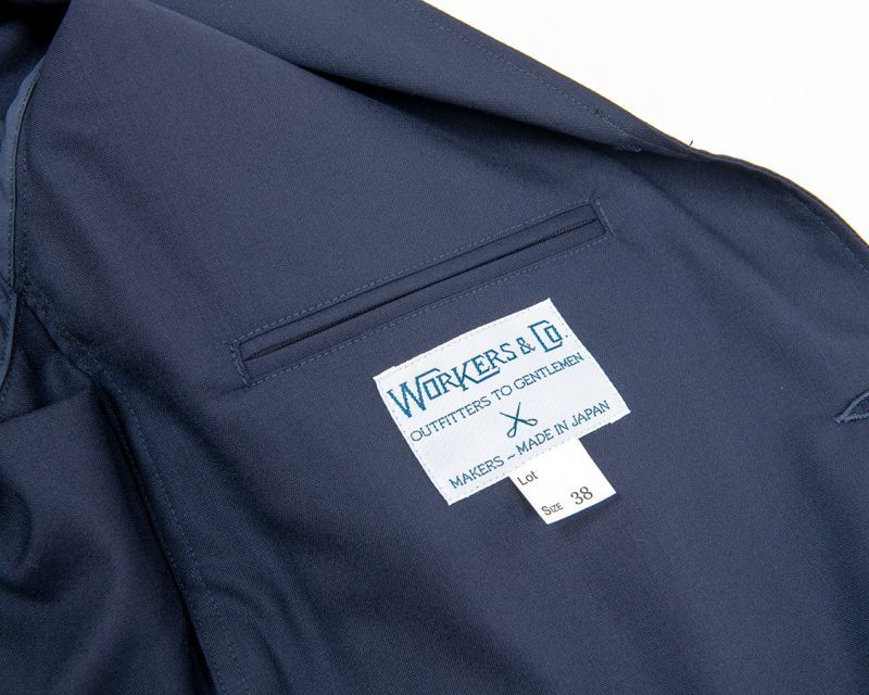 WORKERS ワーカーズ Blazer, Navy Peruvian Pima Cotton Chino ブレザー ピマコットンネイビーチノ