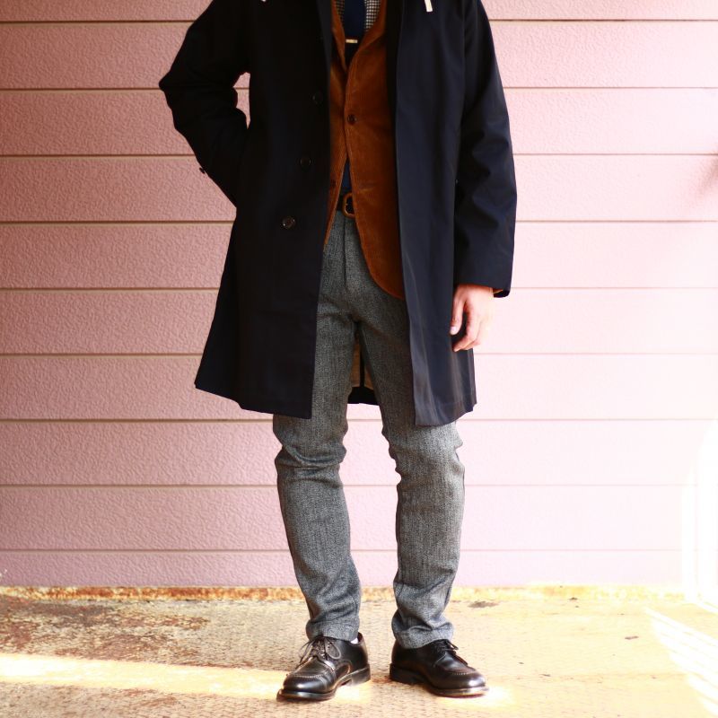 WORKERS ワーカーズ Bal Collar Coat Gabardine, Navy バルカラーコート ギャバジン ネイビー