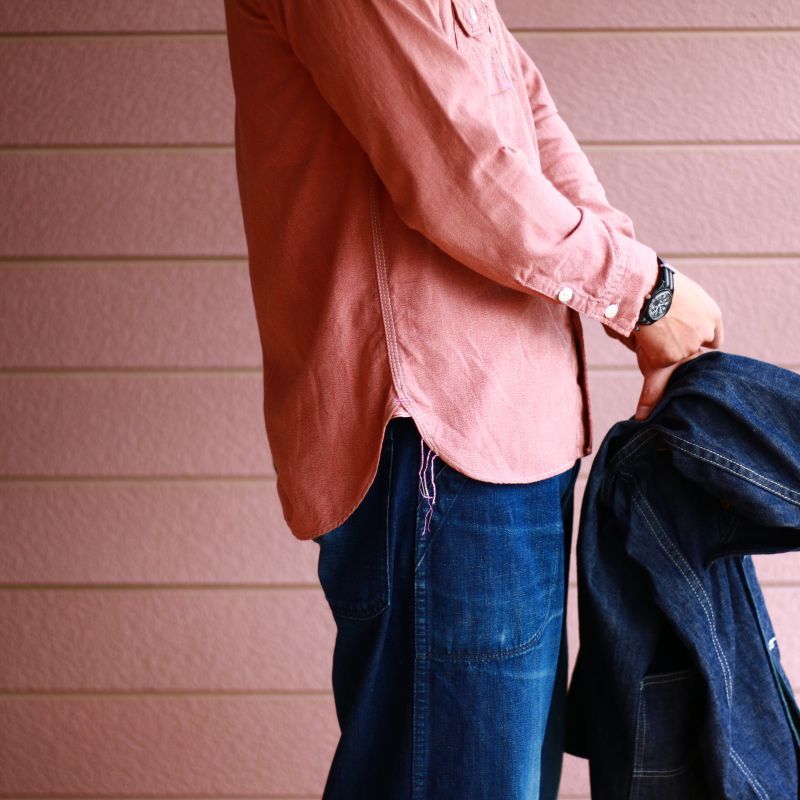 TCB jeans TCBジーンズ Catlight Shirts Covert Red Chambray 5.2oz キャットライトシャツ レッドシャンブレー